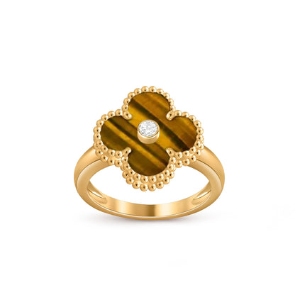 Lucky Clover Diamond-Accent Gold Ring Collection