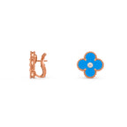 15mm Clover Flower Stud Earrings Diamond-Rose Gold Collection