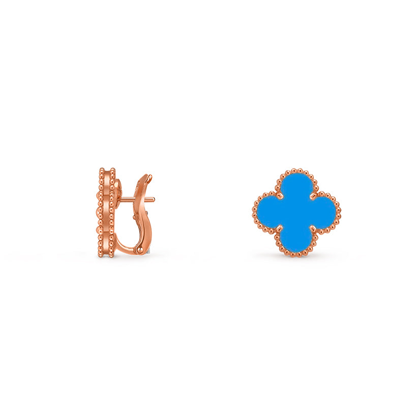 15mm Clover Flower Stud Earrings Rose Gold Collection