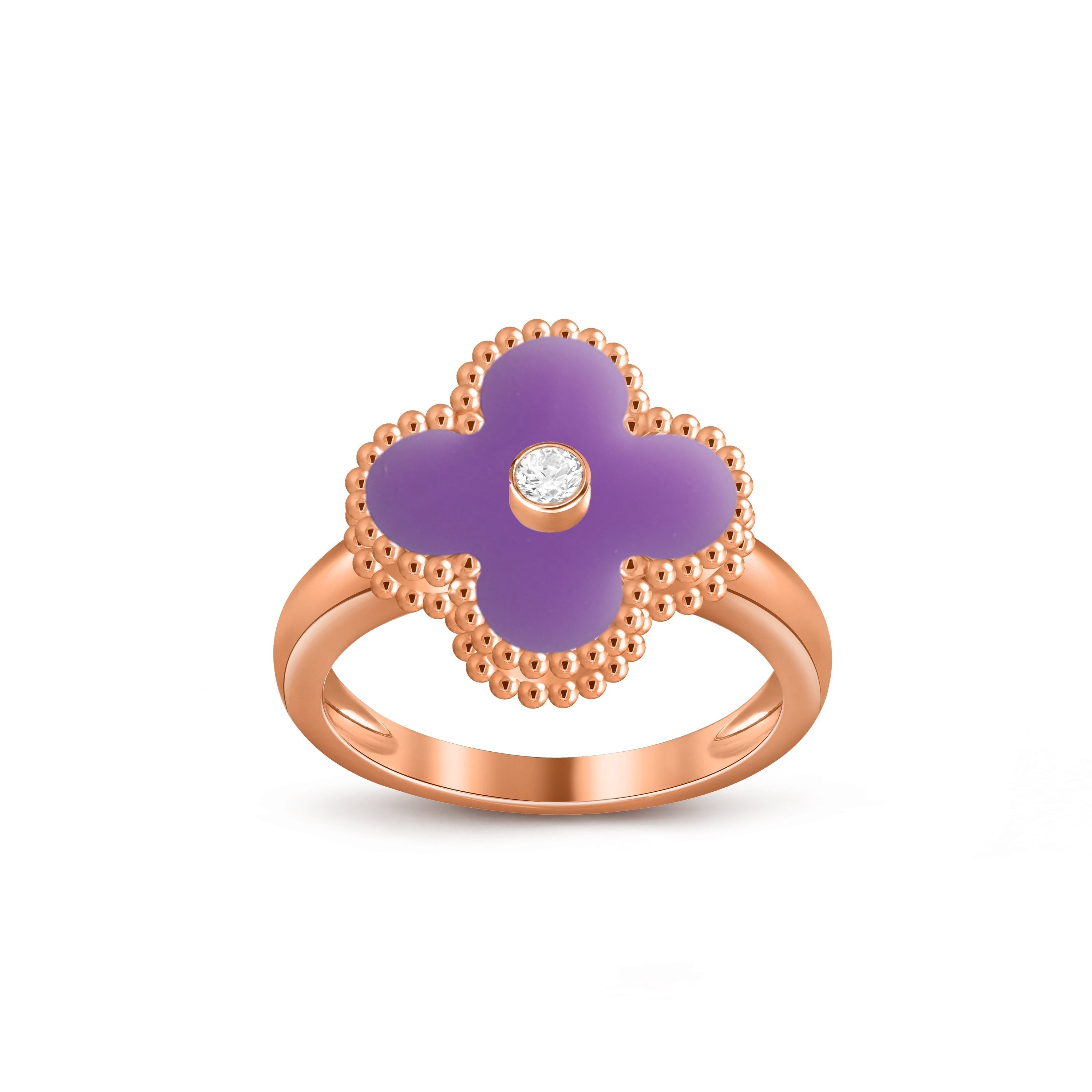 Lucky Clover Diamant-Akzent Roségoldring – Luxuriöse Edelsteinkollektion