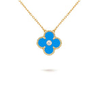 15mm Clover Flower Diamond Pendant Necklace Collection