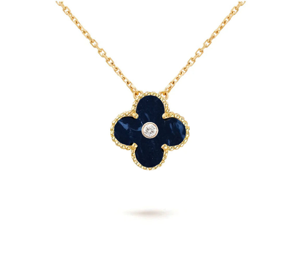 15mm Clover Flower Diamond Pendant Necklace Collection