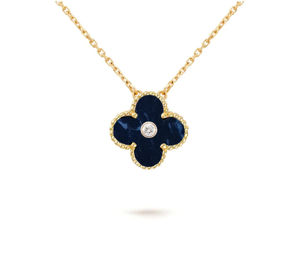 15mm Clover Flower Diamond Pendant Necklace Collection