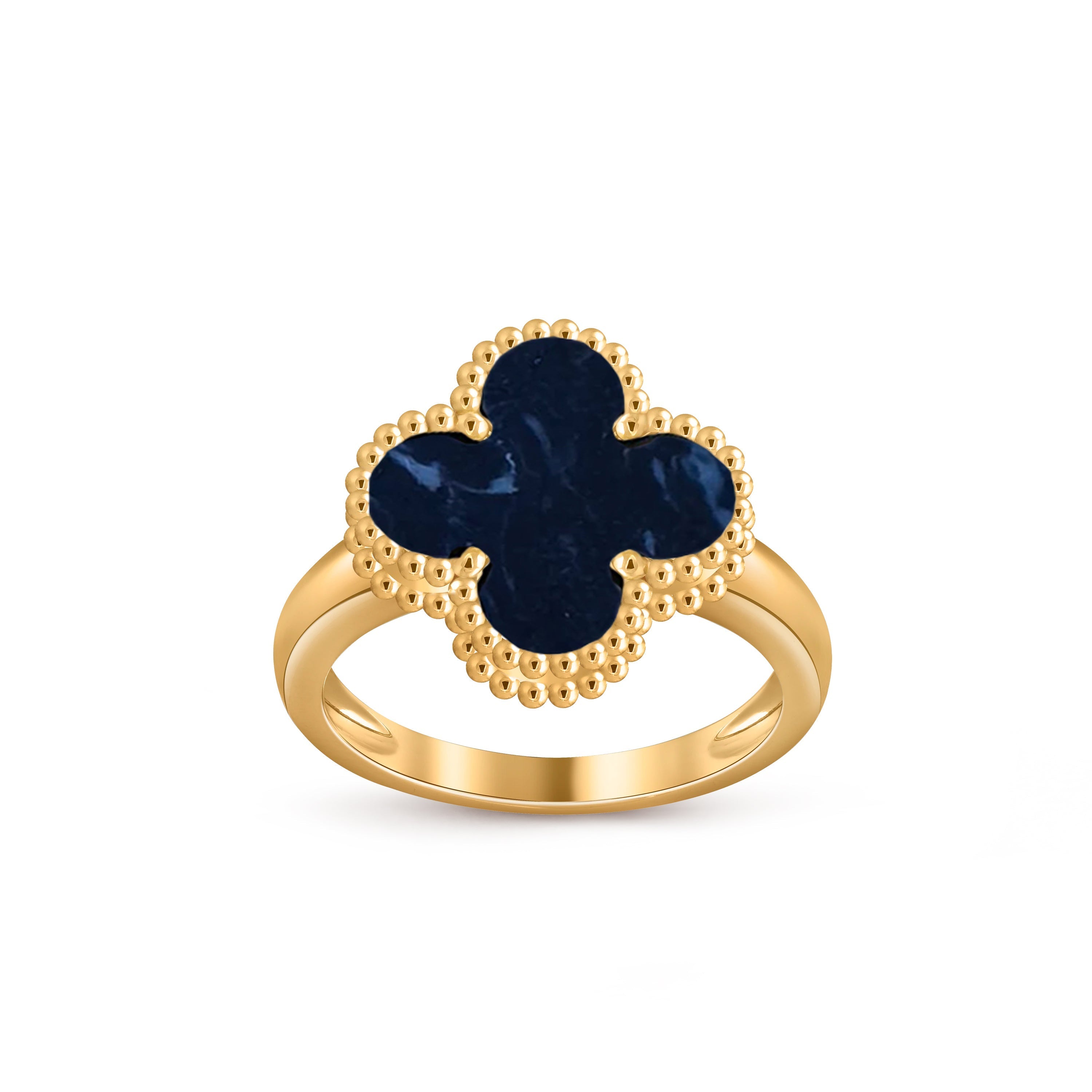 Lucky Clover Vintage Gold Ring - Luxury Gemstone Collection