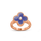 Glücksklee-Ringkollektion aus Roségold mit Diamantakzent