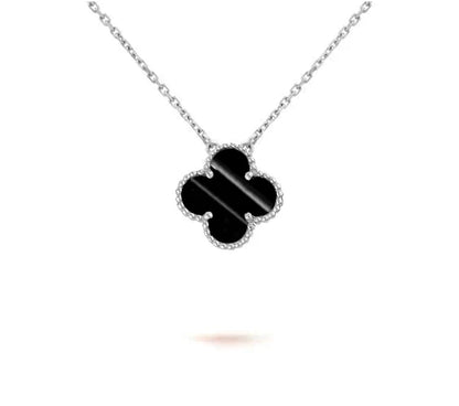 15mm Kleeblumen-Anhänger-Halskette Weißgold-Kollektion