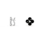 15mm Clover Flower Stud Earrings - Signature Diamond-White Gold Collection