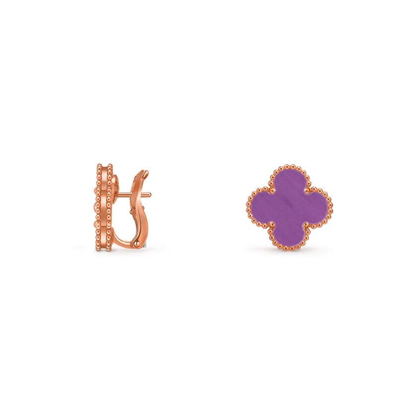 15mm Clover Flower Stud Earrings Rose Gold Collection