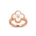 Glücksklee-Ringkollektion aus Roségold mit Diamantakzent
