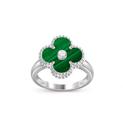 Lucky Clover Diamant-Akzent Weißgoldring-Kollektion