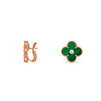 15mm Clover Flower Stud Earrings Diamond-Rose Gold Collection