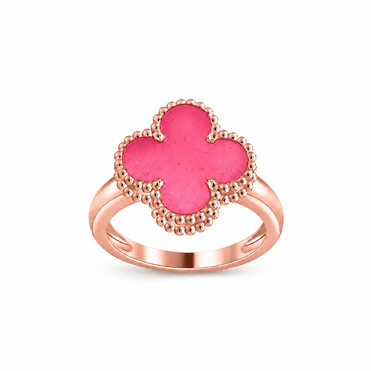 NEW CLOVER PINK ENAMEL RINGS