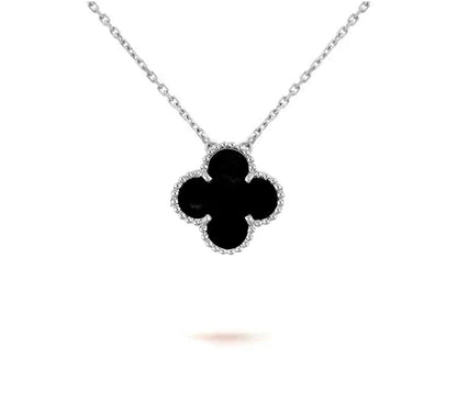 15mm Kleeblumen-Anhänger-Halskette Weißgold-Kollektion