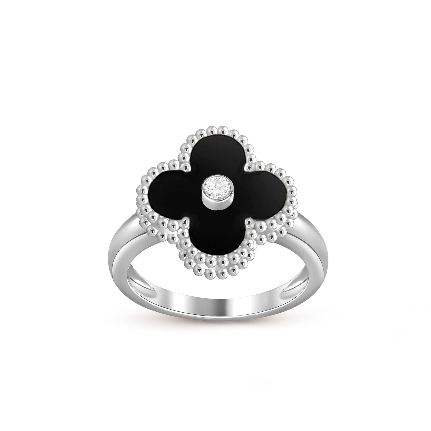 Lucky Clover Diamant-Akzent Weißgoldring-Kollektion