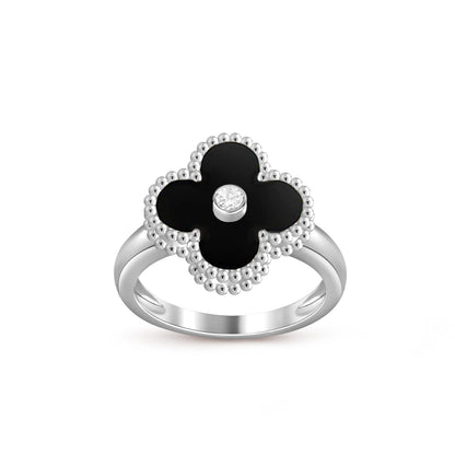 Lucky Clover Diamant-Akzent Weißgoldring-Kollektion