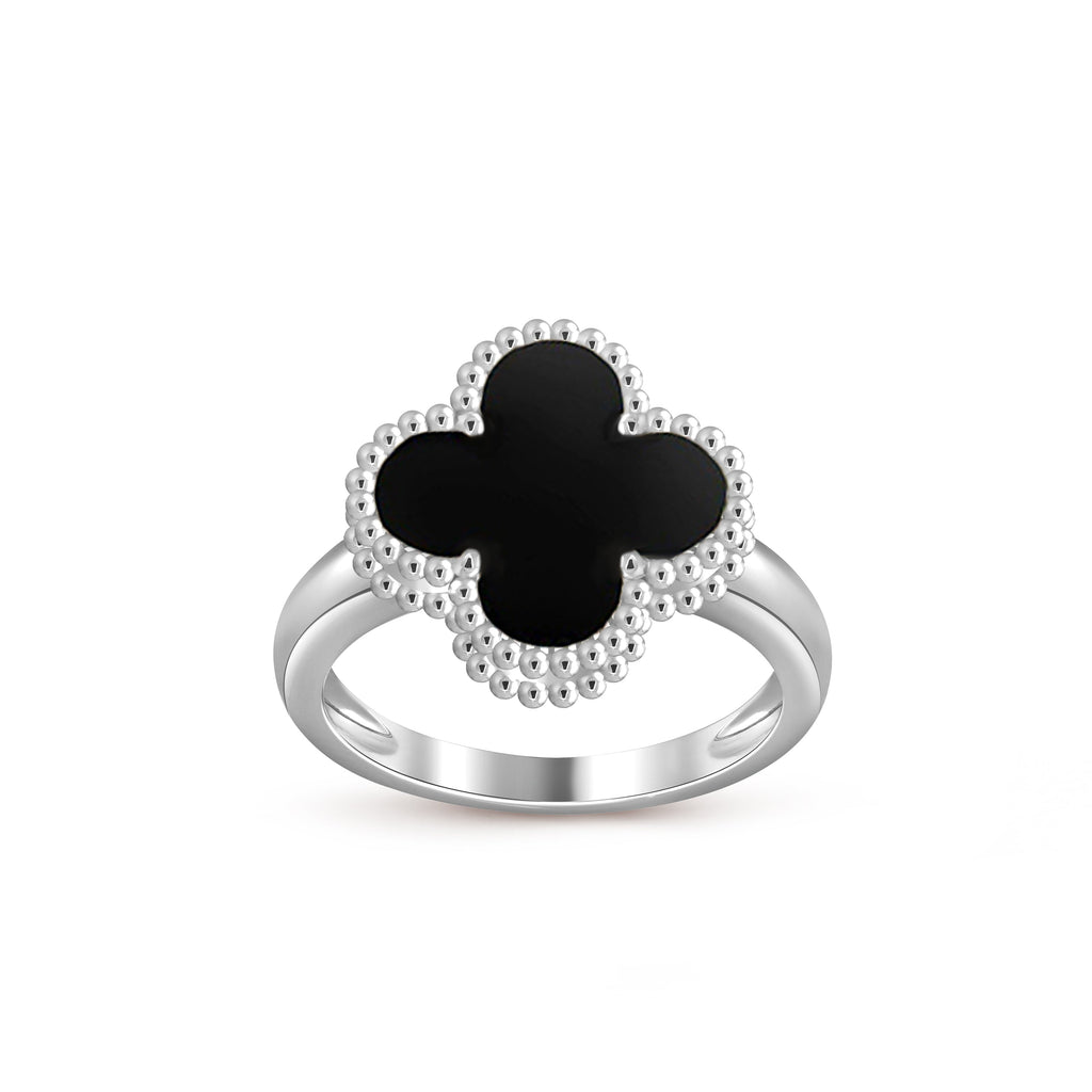 Glücksklee Vintage Weißgold Ringkollektion