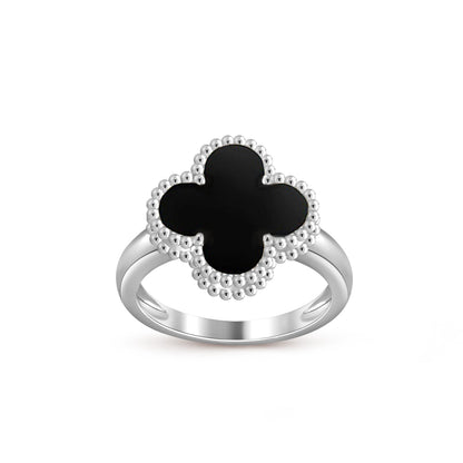 Glücksklee Vintage Weißgold Ringkollektion