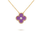 15mm Clover Flower Diamond Pendant Necklace Collection