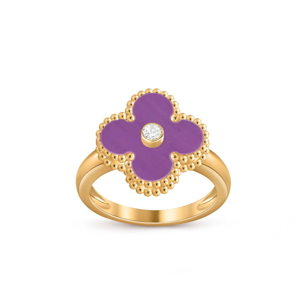 Lucky Clover Diamond-Accent Gold Ring Collection