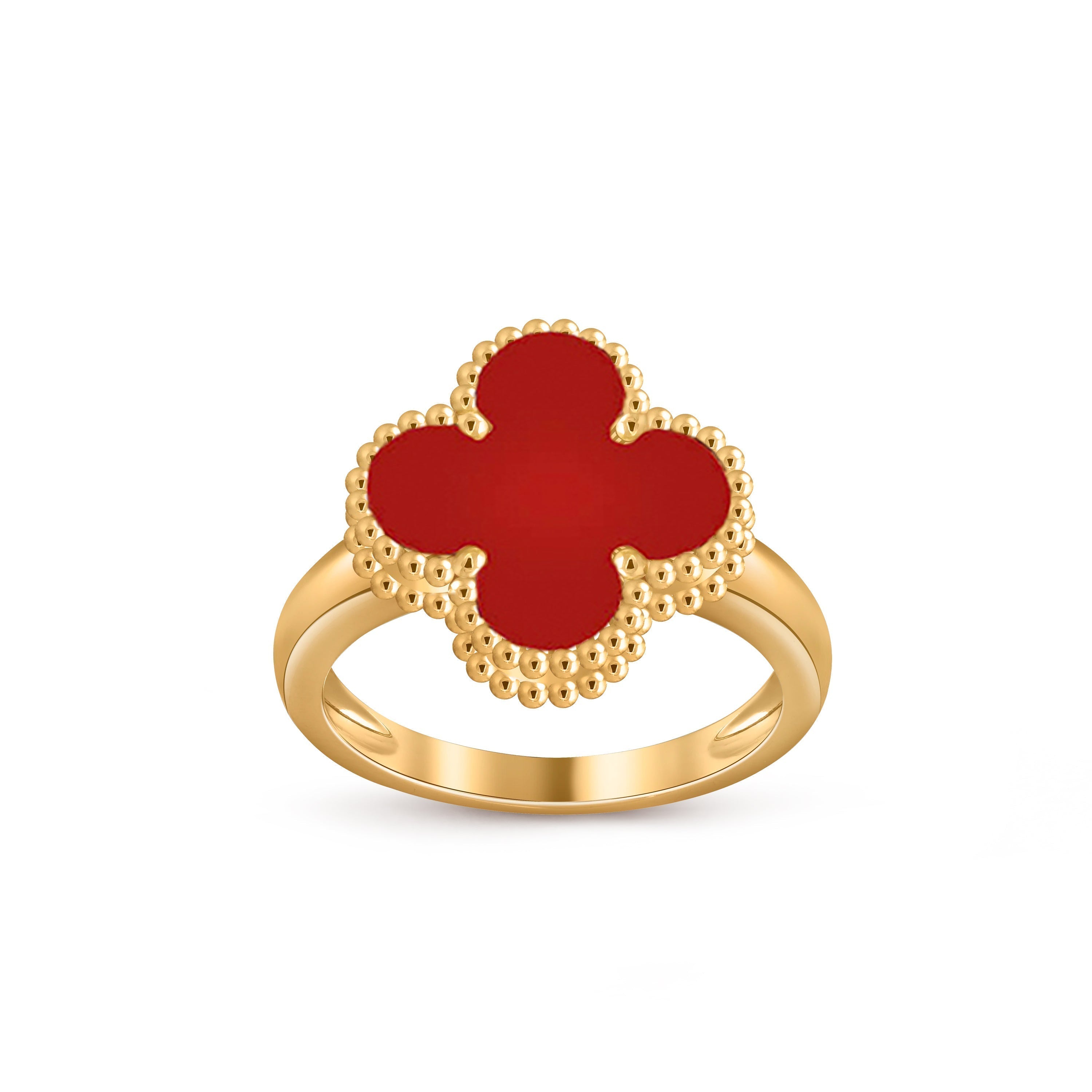 Lucky Clover Vintage Gold Ring - Luxury Gemstone Collection