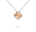 15mm Kleeblatt-Anhänger-Halskette – Signature Kollektion aus Naturstein und Weißgold