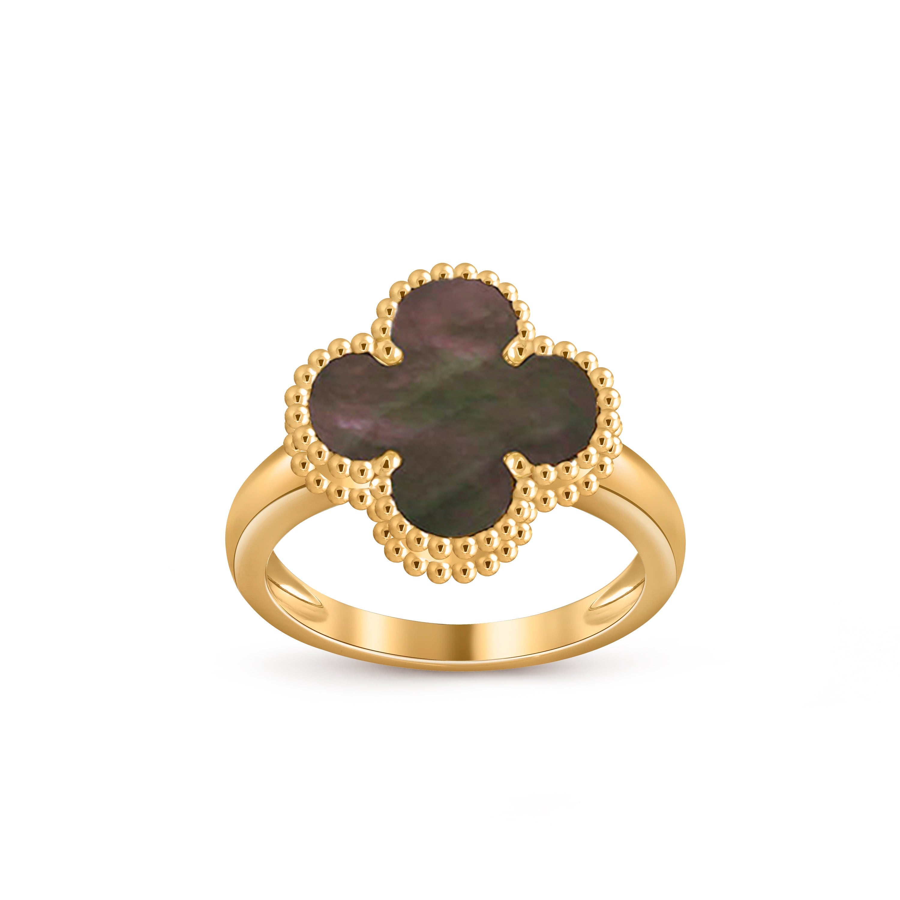 Lucky Clover Vintage Gold Ring - Luxury Gemstone Collection