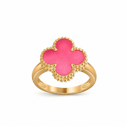 NEW CLOVER PINK ENAMEL RINGS