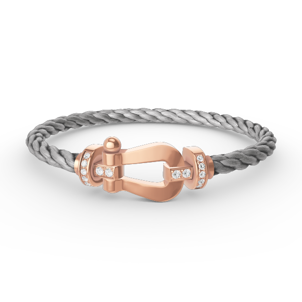 FORCE Großes Hufeisen-Halb-Diamant-Armband - Roségold