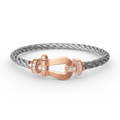 FORCE Großes Hufeisen-Halb-Diamant-Armband - Roségold