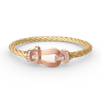 FORCE Großes Hufeisen-Halb-Diamant-Armband - Roségold