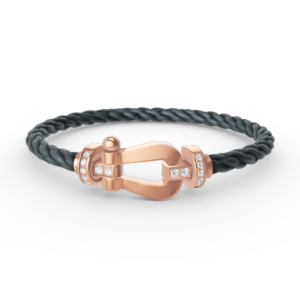 FORCE Großes Hufeisen-Halb-Diamant-Armband - Roségold