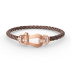 FORCE Großes Hufeisen-Halb-Diamant-Armband - Roségold