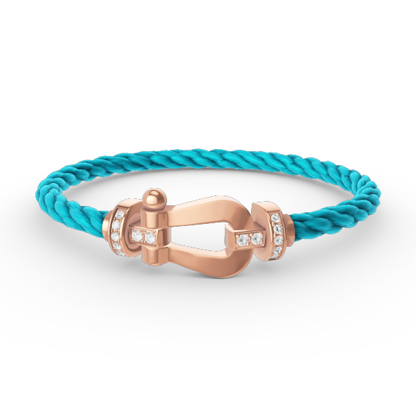 FORCE Großes Hufeisen-Halb-Diamant-Armband - Roségold