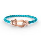 FORCE Großes Hufeisen-Halb-Diamant-Armband - Roségold