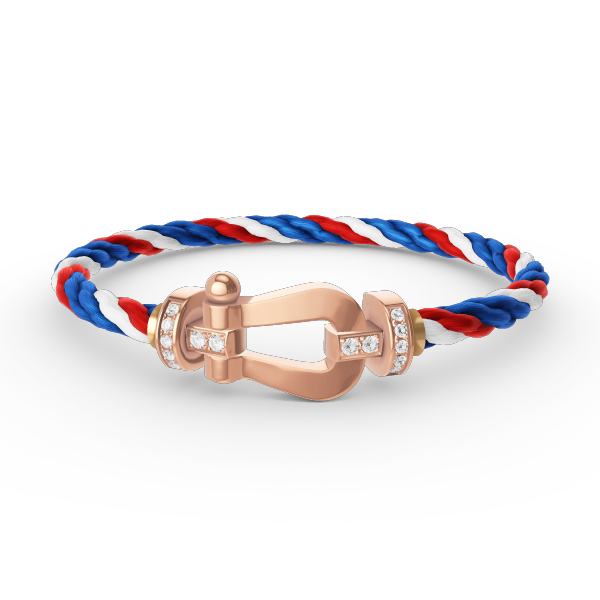 FORCE Großes Hufeisen-Halb-Diamant-Armband - Roségold