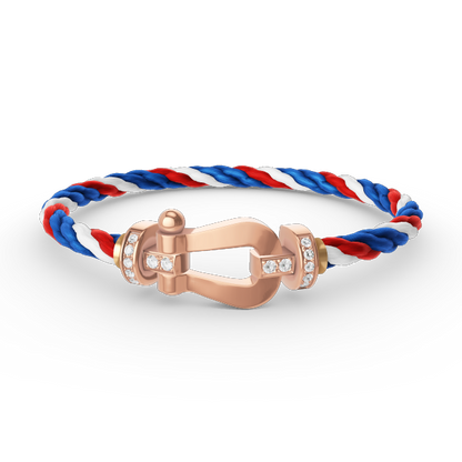 FORCE Large Horseshoe Half Diamond Bracelet - Rose Gold