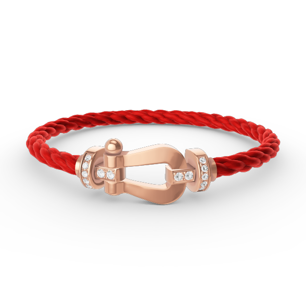 FORCE Großes Hufeisen-Halb-Diamant-Armband - Roségold