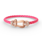 FORCE Großes Hufeisen-Halb-Diamant-Armband - Roségold