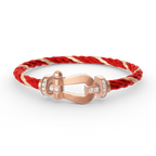 FORCE Großes Hufeisen-Halb-Diamant-Armband - Roségold
