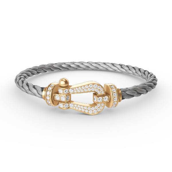 FORCE Large Horseshoe Full Diamond Bracelet - Gold