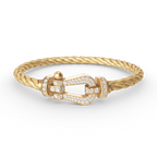 FORCE Large Horseshoe Full Diamond Bracelet - Gold