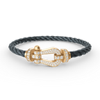FORCE Large Horseshoe Full Diamond Bracelet - Gold