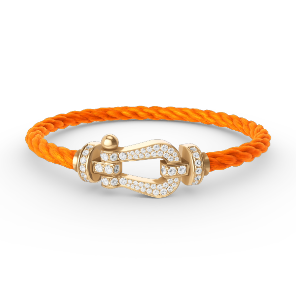 FORCE Large Horseshoe Full Diamond Bracelet - Gold