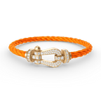 FORCE Large Horseshoe Full Diamond Bracelet - Gold