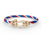 FORCE Large Horseshoe Full Diamond Bracelet - Gold
