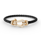 FORCE Large Horseshoe Full Diamond Bracelet - Gold