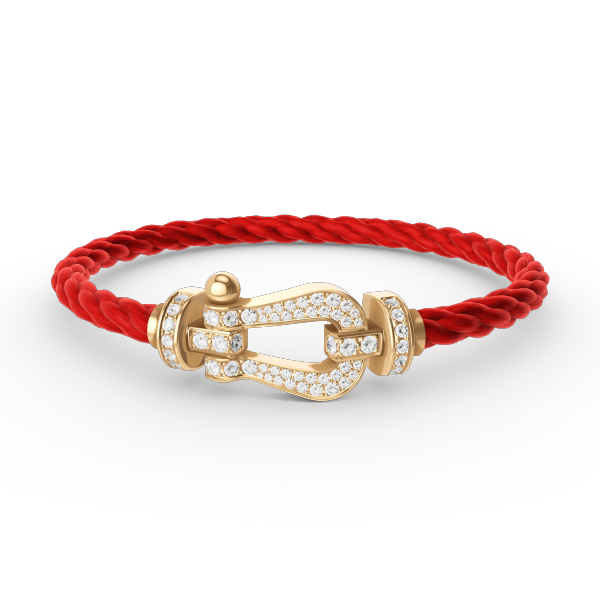 FORCE Large Horseshoe Full Diamond Bracelet - Gold
