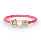 FORCE Large Horseshoe Full Diamond Bracelet - Gold