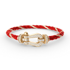 FORCE Large Horseshoe Full Diamond Bracelet - Gold