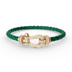 FORCE Large Horseshoe Full Diamond Bracelet - Gold